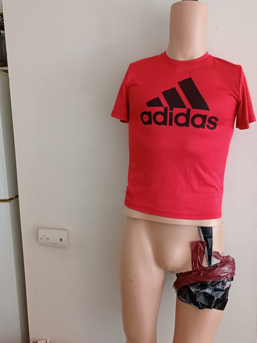 Adidas Red Logo Crop Tee